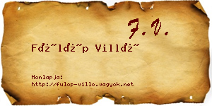 Fülöp Villő névjegykártya
