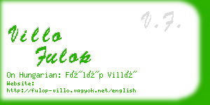 villo fulop business card